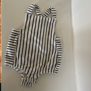 PEHR Stripes crisscross organic cotton romper